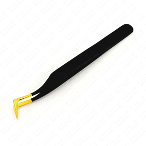 Pinzas para Extensión de Pestañas 3D 6D de Acero Inoxidable Negro y Dorado, Herramientas Profesionales para Pestañas con Recubrimiento en Polvo - Product Image 2