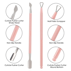 Harbor Industry Pink Cuticle Nipper Trimmer Pusher Remover 3Pcs <b>Set</b> Stainless Steel Nail Care Manicure <b>Pedicure</b> Tool Gift <b>Set</b> - Product Image 4