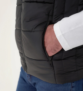 Gilet matelassé sans manches à col montant chaud d'hiver, 100 % polyester de haute qualité, enduit - Product Image 6