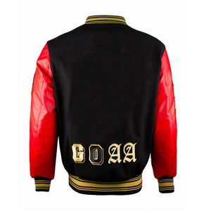 Veste d'hiver en laine pour adulte, avec logo brodé sur le devant, style universitaire, col montant, coupe-vent, à capuche, bomber, veste varsity - Product Image 2