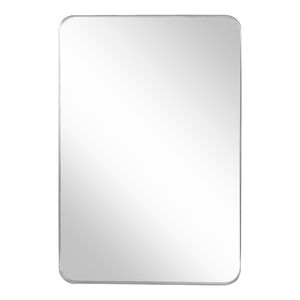 Specchio Moderno Rettangolare da Parete 60x90 cm Argento con Cornice Profonda in Metallo per Camera da Letto e Soggiorno - Product Image 6