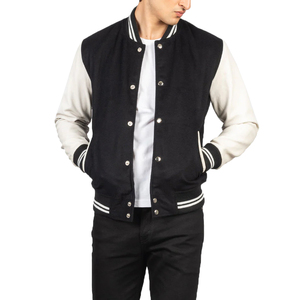 2026 High Street <b>Men's</b> Thick PU Leather Varsity Padding <b>Jacket</b> with Crystal Embroidery Autumn Letterman Customized <b>Jacket</b> - Product Image 3