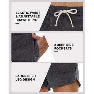 High Drawstring Sweat <b>Shorts</b> Streetwear Casual Cotton <b>Fleece</b> Double Waist <b>Men's</b> Joggers <b>Shorts</b> Running Sweat <b>Shorts</b> For <b>Men</b> - Product Image 3