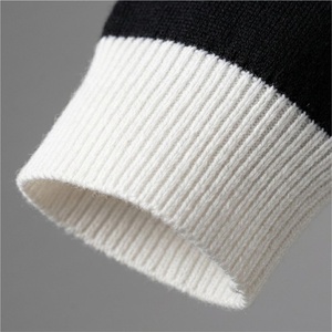 Customized <b>Black</b> White Knitted <b>Cardigan</b> Sweater <b>Men</b> Women Embroidered Logo Button V Neck Winter Quick Dry School Uniform - Product Image 3