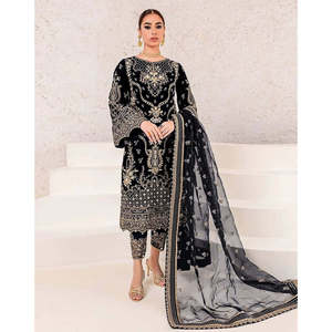 Ensemble de costume de soirée pour femmes avec broderie et travail de séquence - Product Image 3