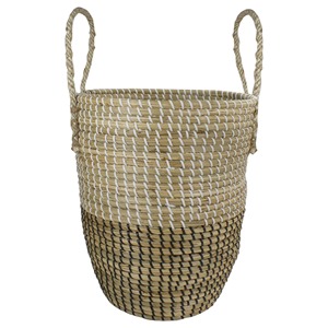 Natural Woven Seagrass <b>Wicker</b> Storage <b>Basket</b> with <b>Handles</b> Handmade Storage <b>Basket</b> Wholesale eco-friendly Made Viet Nam - Product Image 2