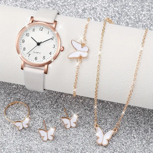 Reloj de pulsera de cuero para mujer NW1482 y conjunto de joyería con forma de corazón - Product Image 2