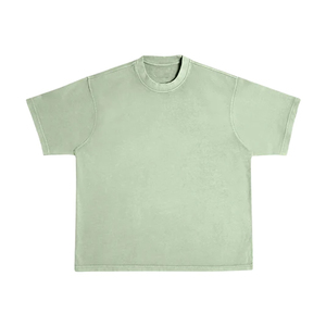 T-shirt uni oversize pour homme en coton, coupe ample, grammage lourd, style streetwear minimaliste, modèle vierge, pour fabricants - Product Image 1