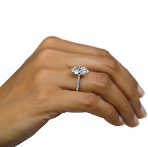 Wholesale Cut Marquise Lab Grown <b>Diamond</b> 14K 18K White Gold 925 Sterling Silver Promise Ring Prong Statement Wedding <b>Jewelry</b> - Product Image 3