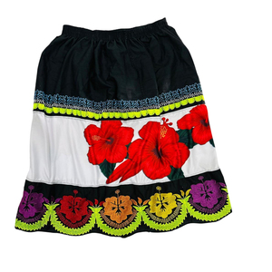 Latest Fashion Women's Casual <b>Skirt</b> Hawaiian Islander Guam Micronesia 100% Polyester Fabric Embroidered Ankle-Length Satin <b>Beach</b> - Product Image 5
