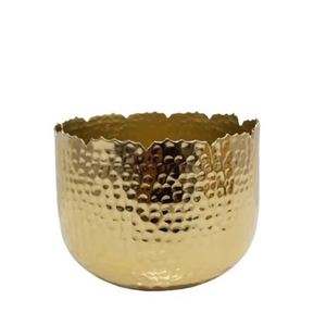 กระถางต้นไม้ทรงกลมสำหรับตกแต่งภายในบ้าน ทำจากโลหะเหล็กเคลือบทองแดงโบราณ ตีขึ้นรูปด้วยมือ - Product Image 2