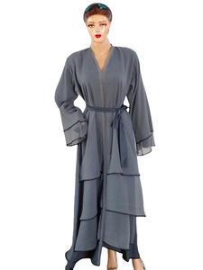 ชุดเดรสแม็กซี่ลายจุดย้อนยุคหรูหราแขนสั้นเข็มขัดเอวสูงสินค้ายอดนิยมทำจากวัสดุ Nida - Product Image 2