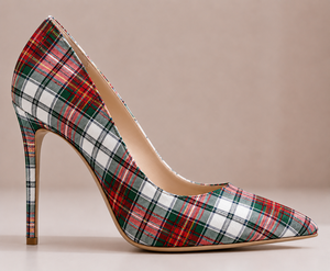 Escarpins élégants à talons aiguilles en tissu écossais tartan pour femmes, parfaits pour les mariages et les soirées, vente en gros - Product Image 3