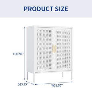 Armadio Metallico per Ufficio Domestico con 2 Ante e 2 Ripiani Regolabili, Armadietto in Acciaio Senza Serratura - Product Image 2