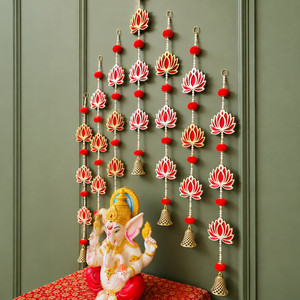 Adorno Colgante para Puerta Lotus Ganesh Bandhanwar, Decoración de Pared con Cuentas de Perlas para Diwali, Mandir, Sala de Pooja, Decoración del Hogar - Product Image 2