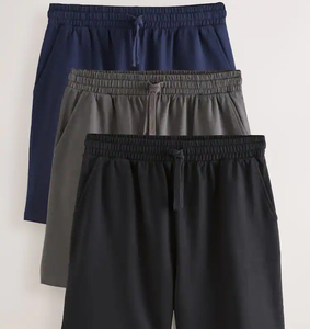 Shorts de sport d'été pour hommes, respirants, en tissu peigné, écologiques, à séchage rapide, amples, taille mi-haute, décontractés, avec lacets - Product Image 3