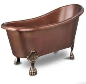 Baignoire autoportante ovale en cuivre à pieds de griffe, cuve de trempage en métal pour salle de bain, hôtel, villa - Product Image 4