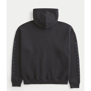 Sweat-shirts à capuche pour hommes, style vintage épais, noir, avec manches latérales design, logo personnalisé, grandes tailles, effet délavé à l'acide - Product Image 5