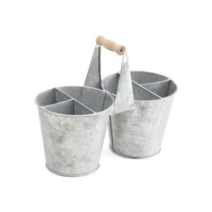 Wholesale Farmhouse Rustic <b>Black</b> Galvanized Metal Rotating Utensil Holder <b>Caddy</b> Standing Kitchen Silverware Flatware Organizer - Product Image 3