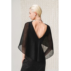Nueva Tendencia 2026 Blusas y Camisas para Mujer Talla Grande OBSIDIAN FLOW CAPE ODM Camisa Coreana de Seda Premium Elegante para Primavera Verano - Product Image 3