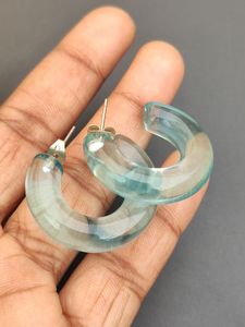 Boucles d'oreilles à clip en résine H a CRAFT de qualité supérieure, bijoux de fête classiques pour femmes, design personnalisé, coupe ovale - Product Image 3