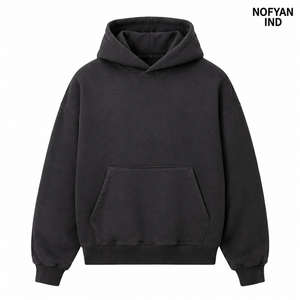 OEM Custom <b>Black</b> Oversized Hoodie Heavyweight French Terry Cotton Streetwear Pullover Hoodie Private Label Manufacturer - Product Image 1
