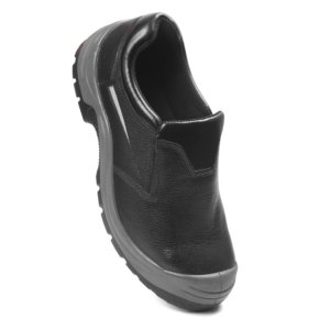 Chaussures de sécurité robustes pour hommes, respirantes avec doublure en maille, embout en acier, à enfiler, avec empeigne en cuir véritable - Product Image 3