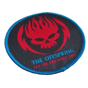 Patch brodé rond The Offspring, thermocollant, noir, rouge, bleu, avec logo - Product Image 1