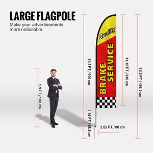 Kit Asta per Bandiera a Piuma Pubblicitaria per Officine Auto con 4 Bandiere in Tessuto per Esterni - Product Image 3