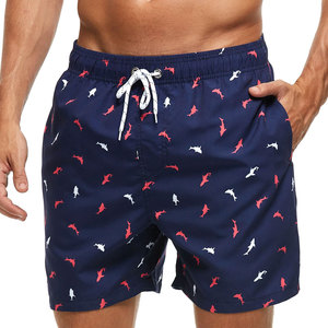 Pantalones cortos con estampado de tiburones azul marino para hombre, con cordón en la cintura y bolsillos, ropa de baño informal de secado rápido, pantalones cortos deportivos para correr para hombre - Product Image 3