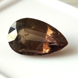 Tourmaline fumée naturelle zambienne facettée, 6,65 carats, taille poire, pierre précieuse lâche de qualité supérieure - Product Image 1