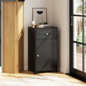 Mobile da Bagno in Legno con Anta Singola, Ripiano Regolabile e Cassetto per Casa, Camera da Letto, Hotel, Soggiorno - Product Image 4