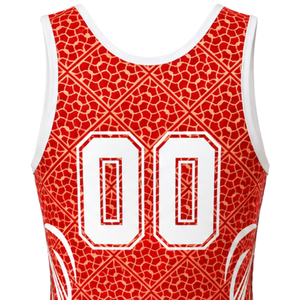 Singlet de Lucha Sublimado Rojo y Blanco para Hombre, Uniforme de Lucha de Poliéster sin Mangas, Ropa Deportiva para Entrenamiento, Competencia y Partido - Product Image 5