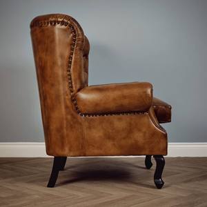 Sofá Individual de Lujo, Tapizado en Cuero Color Café, Diseño Moderno, Personalizable, Ideal para Sala de Estar, Oficina, Hotel, Salón - Product Image 3