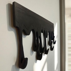 Artistic Melted Paint Effect Black <b>Key</b> Holder <b>Wall</b> Hanging <b>Hook</b> Perfect <b>For</b> Entryway Storage And Modern Home Decor From India - Product Image 5