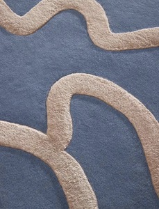 Hand Tufted Low Pile Abstract Wool <b>Rug</b> Anti-Bacteria PET Friendly Eco-Friendly Non-Slip <b>Thin</b> Modern Design Latex Backing for - Product Image 2