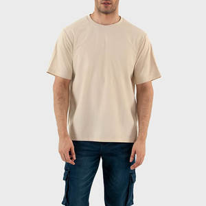 เสื้อยืดคุณภาพสูงขายส่ง 100% ผ้าฝ้าย สำหรับผู้ชาย เสื้อยืดเรียบๆ สั่งพิมพ์ลาย DTG ได้ เสื้อยืดโอเวอร์ไซส์ สีพื้น - Product Image 1