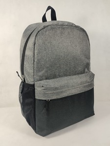 Sac à dos gris noir en polyester avec poche avant zippée, poches latérales en mesh, léger, décontracté, capacité 20-35L, pour ordinateur - Product Image 2