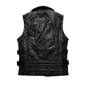 New Arrival Solid Color Casual <b>Men</b> Leather <b>Vest</b> Winter Canvas Breathable Windproof Streetwear Comfortable Wholesale Customized - Product Image 5