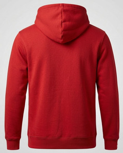ผู้ผลิตเสื้อฮู้ดดี้สีแดงแบบเรียบ ผ้าฝ้ายผสม หนานุ่ม สกรีนโลโก้ตามสั่ง ขายส่ง - Product Image 3