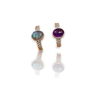 925 Sterling Silver Oval Cut With Bezel Setting Statement Silver Labradorite Gemstone <b>Rings</b> Good Quality Silver <b>Rings</b> For Women - Product Image 1