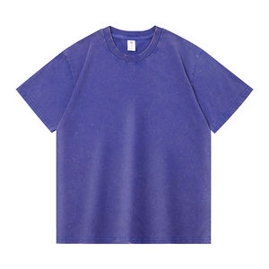 High Quality Front Drop Shoulder <b>T</b>-<b>Shirt</b> <b>Polyester</b> Heavyweight Oversized Custom Anti-Shrink Silk Screen Printed Vintage Washed - Product Image 5