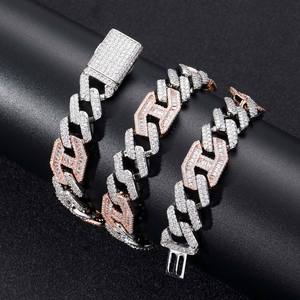 Indian Manufacture <b>Iced</b> <b>Out</b> Hip Hop Diamond Cuban <b>Chain</b> Necklace 14K Gold Luxury Custom Jewelry Men Available Export Price - Product Image 3