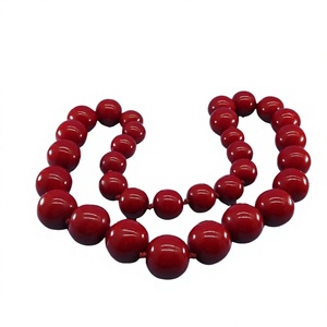 Collier de plage unisexe en résine plaqué argent, motif floral coloré, nouvelle collection, modèle 1212 - Product Image 1