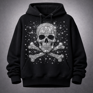 Sweat à capuche épais orné de strass 350 GSM, sweat à capuche personnalisé en cristal, streetwear, pull-over FINA SPORTS, sweat à capuche épais orné de strass 350 GSM - Product Image 5