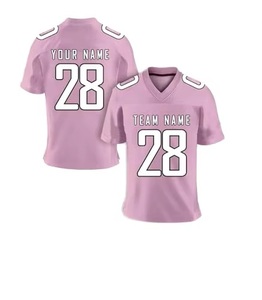 Jersey unisex de fútbol americano, corte holgado, cuello en V, manga corta, personalizable con nombre y número del equipo, transpirable, poliéster, corte regular. - Product Image 1