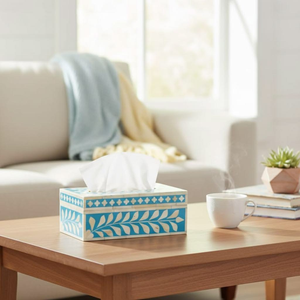 Caja de pañuelos y servilletero de alta demanda con incrustaciones de hueso, estilo clásico y ecológico para uso en el hogar, restaurantes y hoteles, de blossom craft india - Product Image 1