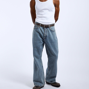 High Quality Men’s Slim Fit <b>Boot</b> Cut Denim Jeans Mid Waist Washed Button Decoration Casual Stonewash Pants Summer Autumn - Product Image 6