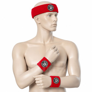 Conjunto de Diadema y Muñequera Deportiva con Logotipo Personalizado de la Hermandad HMR, Color Rojo, 4.5 cm, Antideslizante, para Gimnasio y Fitness - Product Image 5