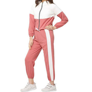 Women’s Casual Color Block Full <b>Zip</b> Tracksuit Set Fashion Sports Outfit 2 Piece Athletic Wear Cropped Zipper hoodie & Pant Set - Product Image 4